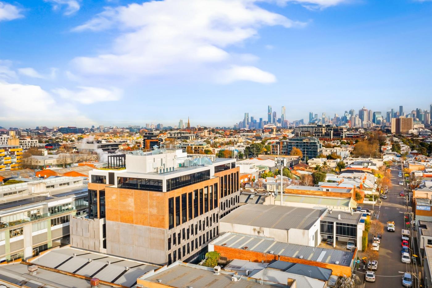 City skyline aerial